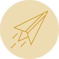 Paper Plane Line Yellow Circle Icon vector