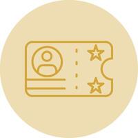 Ticket Line Yellow Circle Icon vector