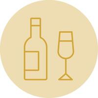 Champagne Line Yellow Circle Icon vector