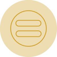 Equal Line Yellow Circle Icon vector