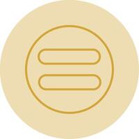 Equal Line Yellow Circle Icon vector