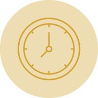 Clock Line Yellow Circle Icon vector