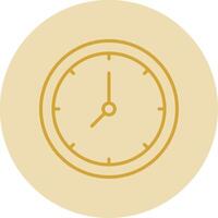 Clock Line Yellow Circle Icon vector