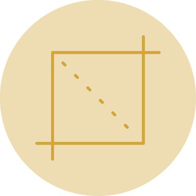 Crop Line Yellow Circle Icon