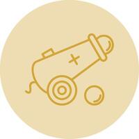 Cannon Line Yellow Circle Icon vector