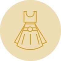 Dress Line Yellow Circle Icon vector