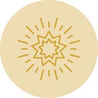 estrellas línea amarillo circulo icono vector