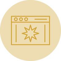 Page Quality Line Yellow Circle Icon vector