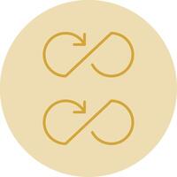 Infinity Line Yellow Circle Icon vector