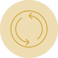 Repeat Line Yellow Circle Icon vector