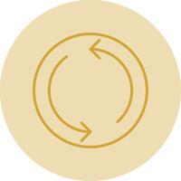 Repeat Line Yellow Circle Icon vector