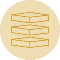 Layers Line Yellow Circle Icon vector