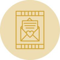 Invitation Line Yellow Circle Icon vector