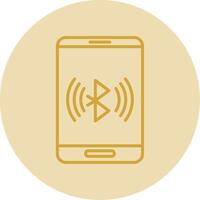 Bluetooth línea amarillo circulo icono vector