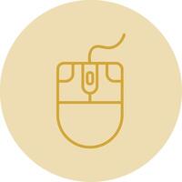 Mouse Line Yellow Circle Icon vector