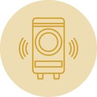 Woofer Line Yellow Circle Icon vector