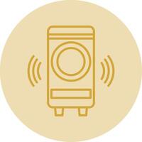 Woofer Line Yellow Circle Icon vector