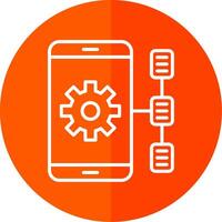 Task Line Red Circle Icon vector