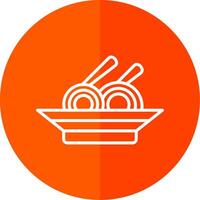 Noodles Line Red Circle Icon vector