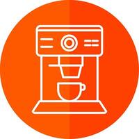 Coffee Machine Line Red Circle Icon vector