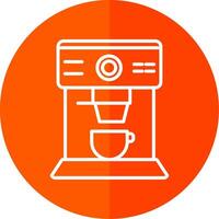 Coffee Machine Line Red Circle Icon vector