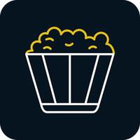 Popcorn Line Red Circle Icon vector