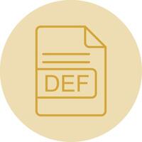 DEF File Format Line Yellow Circle Icon vector