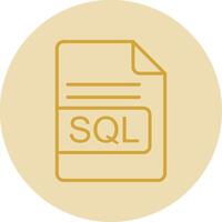 SQL File Format Line Yellow Circle Icon vector