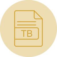 TB File Format Line Yellow Circle Icon vector