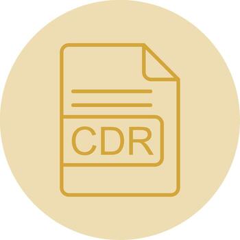 CDR File Format Line Yellow Circle Icon vector