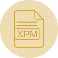 xpm archivo formato línea amarillo circulo icono vector