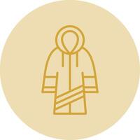 Raincoat Line Yellow Circle Icon vector