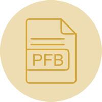 pfb archivo formato línea amarillo circulo icono vector