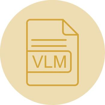 VLM File Format Line Yellow Circle Icon vector
