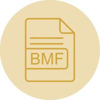 bmf archivo formato línea amarillo circulo icono vector