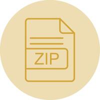 ZIP File Format Line Yellow Circle Icon vector