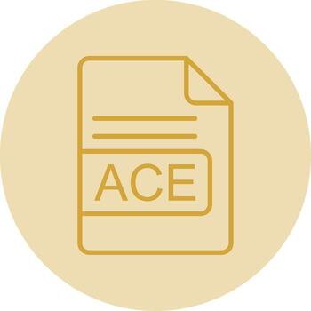 ACE File Format Line Yellow Circle Icon vector