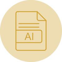 AI File Format Line Yellow Circle Icon vector