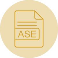 ASE File Format Line Yellow Circle Icon vector