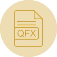 QFX File Format Line Yellow Circle Icon vector