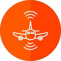 Aeroplane Line Red Circle Icon vector