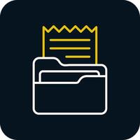 Folder Line Red Circle Icon vector