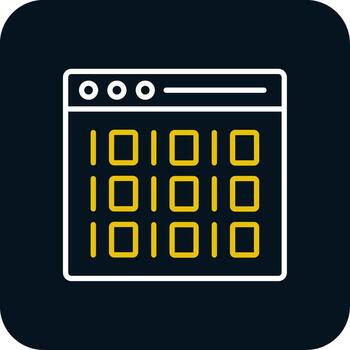 binario línea rojo circulo icono vector