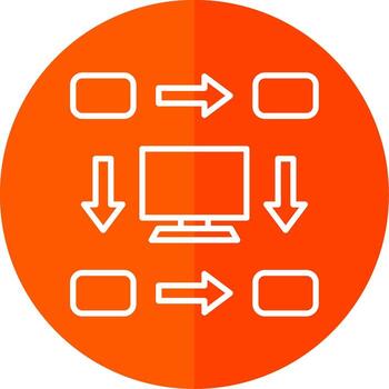 Workflow Line Red Circle Icon vector