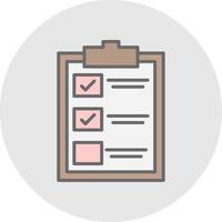 Checklist Line Filled Light Icon vector