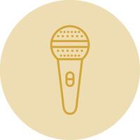 Mic Line Yellow Circle Icon vector