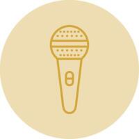 mic línea amarillo circulo icono vector