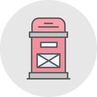 Postbox Line Filled Light Icon vector