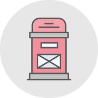 Postbox Line Filled Light Icon vector