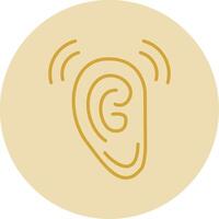 Listen Line Yellow Circle Icon vector